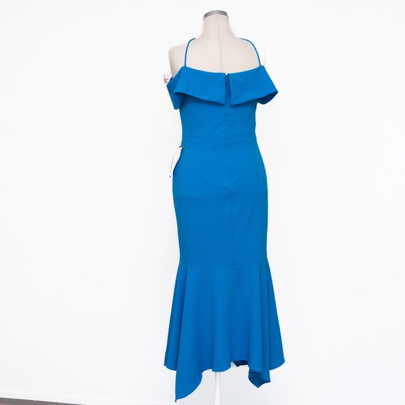 XSCAPE - Halter Neck Scuba Crepe Gown - Picture 5 of 11